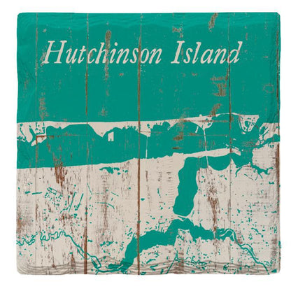 Hutchinson Island, Florida Map Coasters | Drink Coaster with Cork Backing