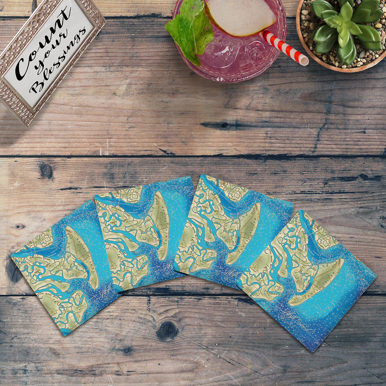 Jekyll Island, Georgia Map | Drink Coaster |