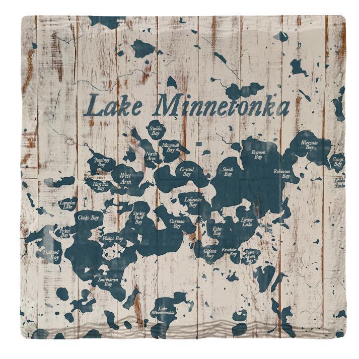 Lake Minnetonka, Minnesota Map Coasters | Drink Coaster with Cork Backing