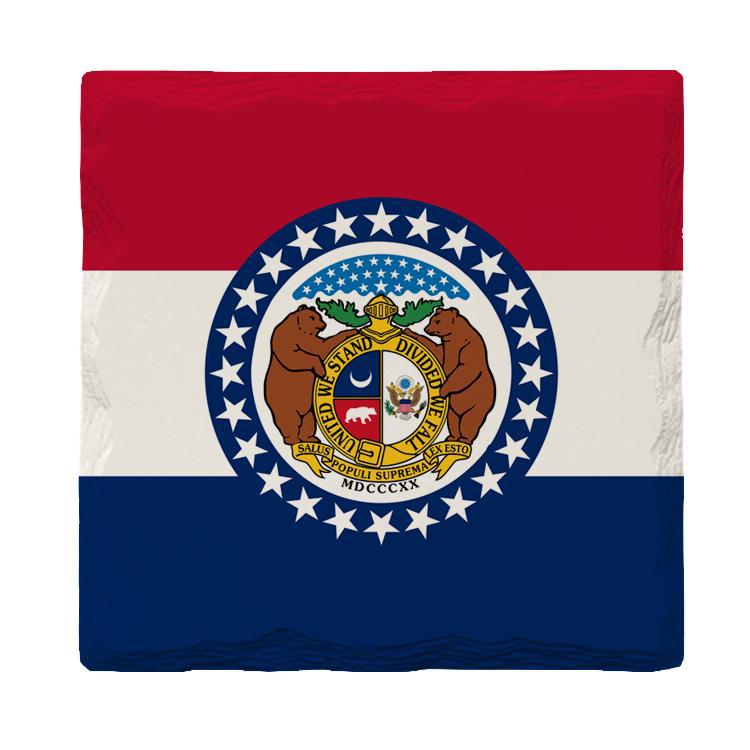 Missouri State Flag | Drink Coaster with Cork Backing