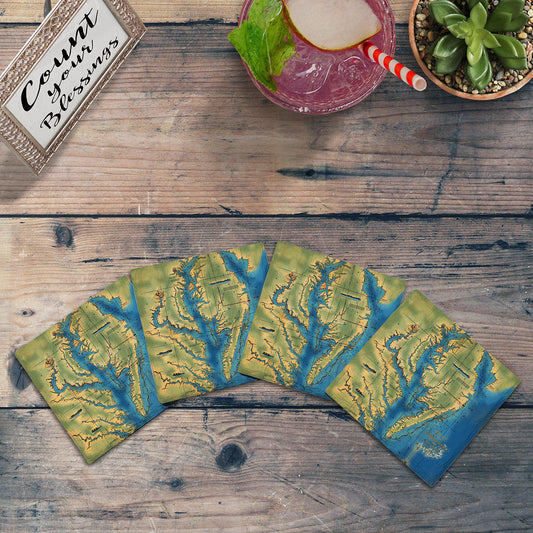 Potomac River Map |Drink Coaster