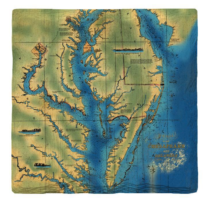 Potomac River Map |Drink Coaster