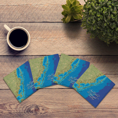 Sea Girt to Barnegat, New Jersey Map |Drink Coaster