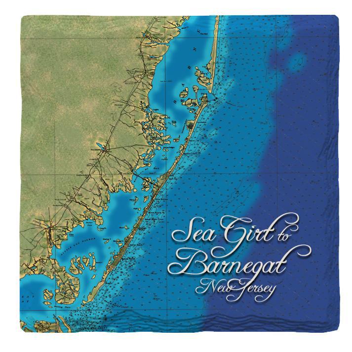 Sea Girt to Barnegat, New Jersey Map |Drink Coaster