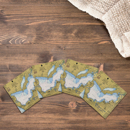 Muskegon Lake, Michigan Map |Drink Coaster