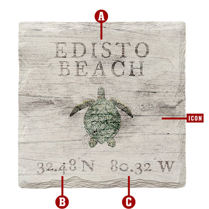 Customizable Coastal Whitewash | Drink Coaster