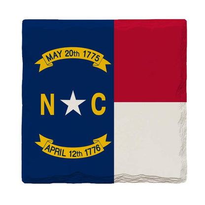 North Carolina State Flag | Drink Coaster with Cork Backing