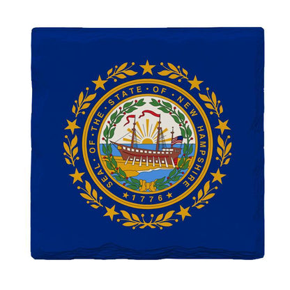 New Hampshire State Flag | Drink Coaster with Cork Backing