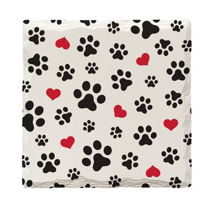 Dog Paws & Hearts | Drink Coaster