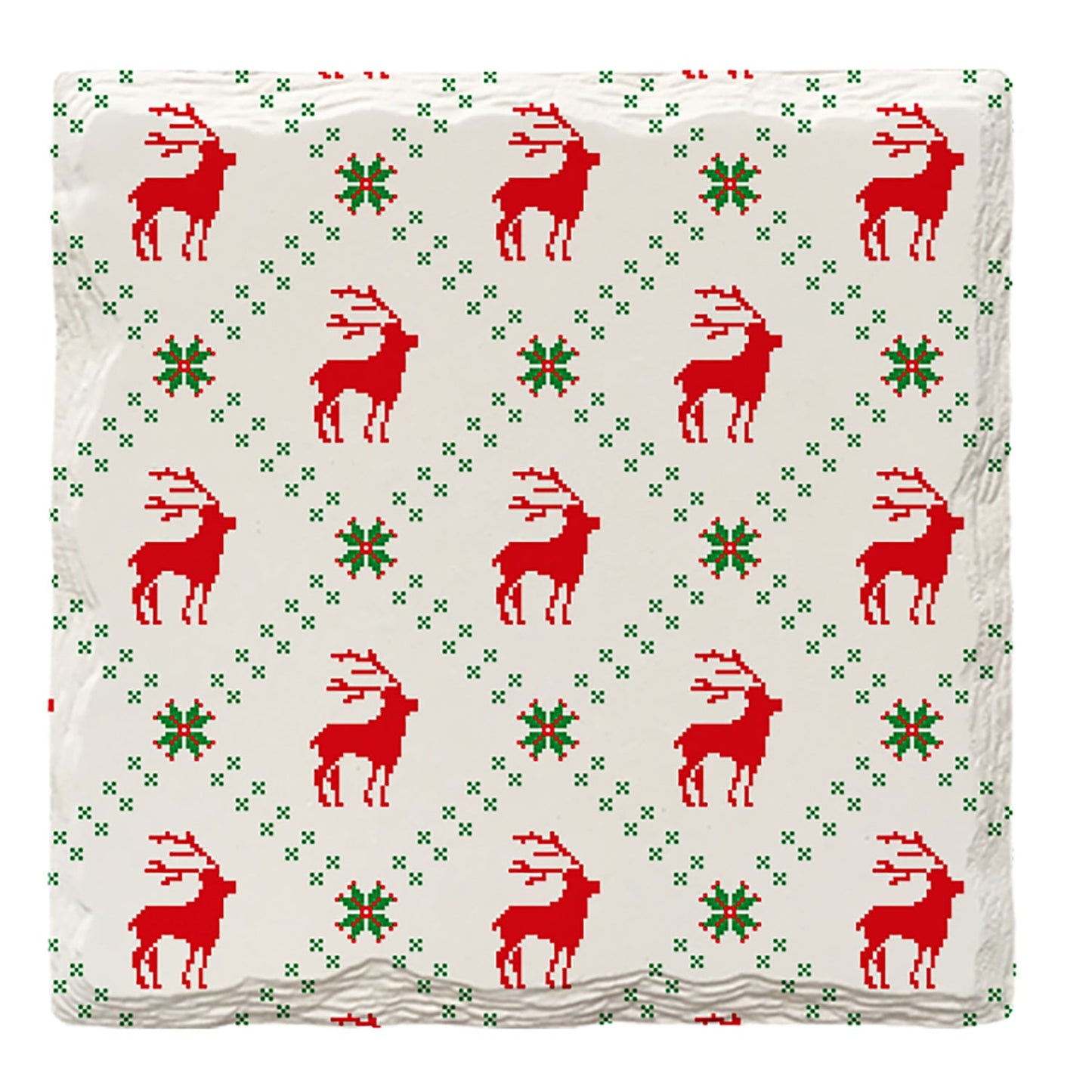 Holiday Christmas Reindeer Pattern | Drink Coaster