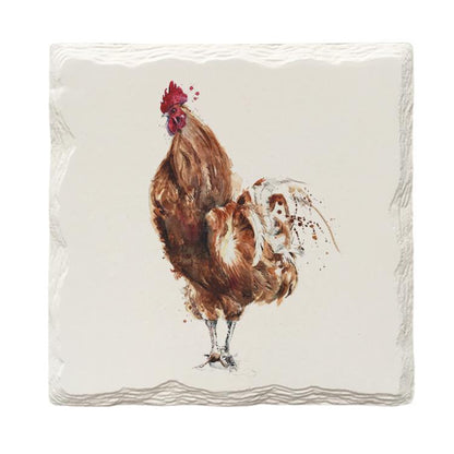 Rooster | Drink Coaster with Cork Backing