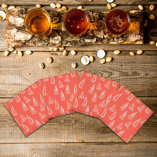 Coral Sailboat Pattern | Drink Coaster