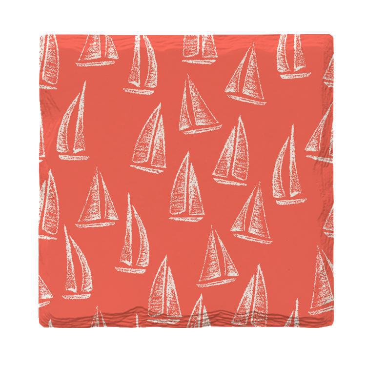 Coral Sailboat Pattern | Drink Coaster