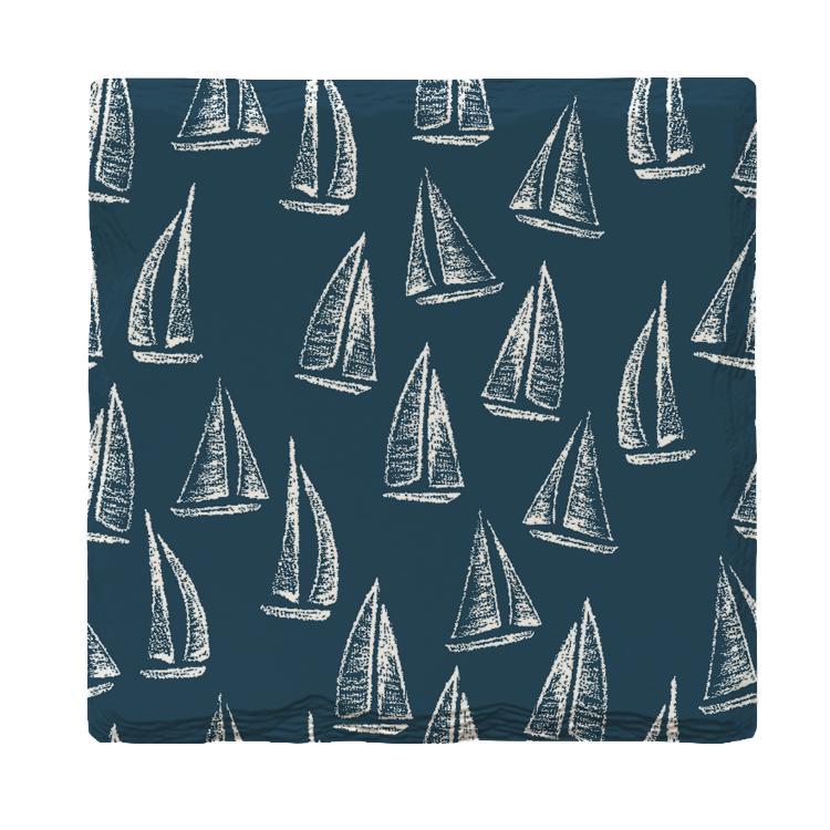 Sailboat Pattern | Drink Coaster with Cork Backing