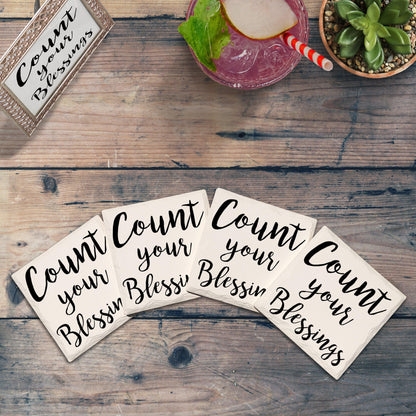 Count Your Blessings Drink Coaster