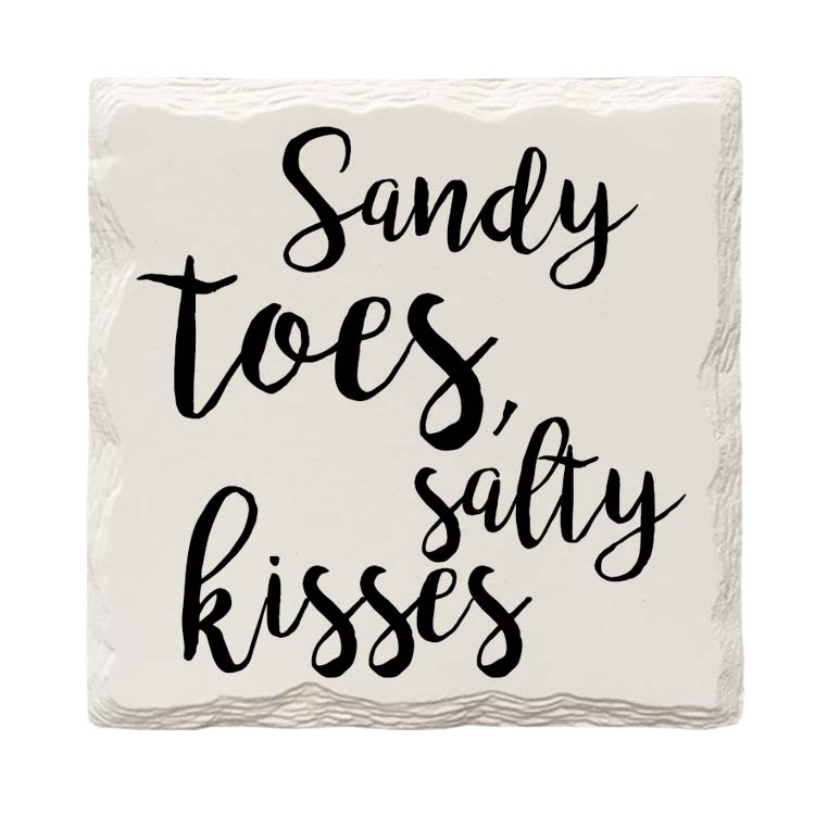 Sandy Toes, Salty Kisses Drink Coaster