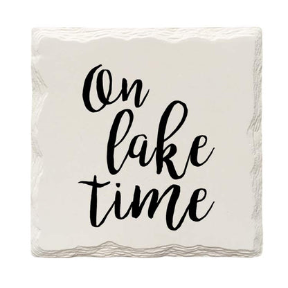 On Lake Time Drink Coaster