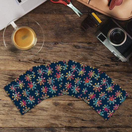 Colorful Snowflakes | Drink Coaster