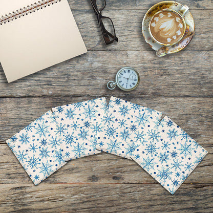 Winter Snowflakes | Drink Coaster with Cork Backing