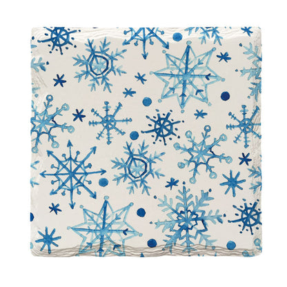 Winter Snowflakes | Drink Coaster with Cork Backing