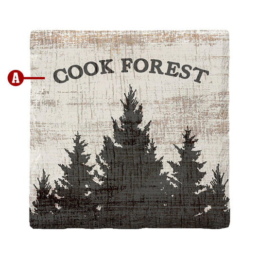 Customizable Whitewash Pine Trees | Drink Coaster