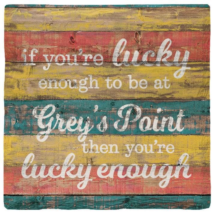 Lucky Enough Grey's Point | Absorbent Ceramic Drink Coaster