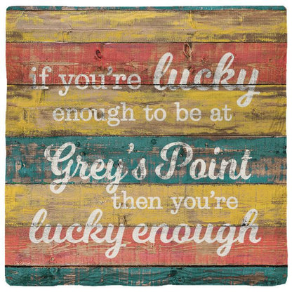 Lucky Enough Grey's Point | Absorbent Ceramic Drink Coaster