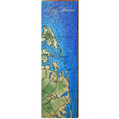 Bay Haven Map | Wall Art Print on Real Wood