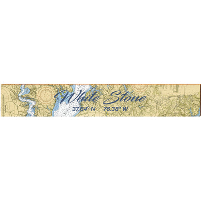 White Stone NOAA Chart Map | Wall Art Print on Real Wood