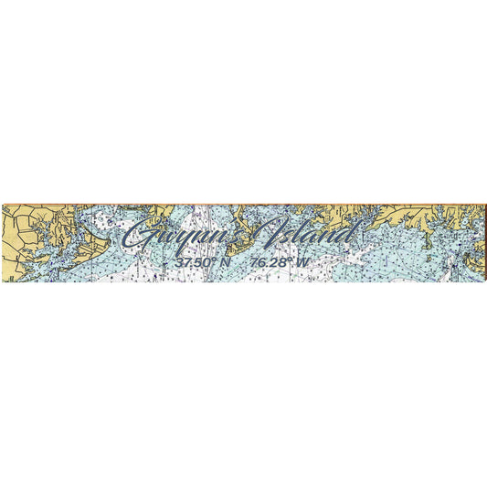 Gwynn's Island NOAA Chart Map | Wall Art Print on Real Wood