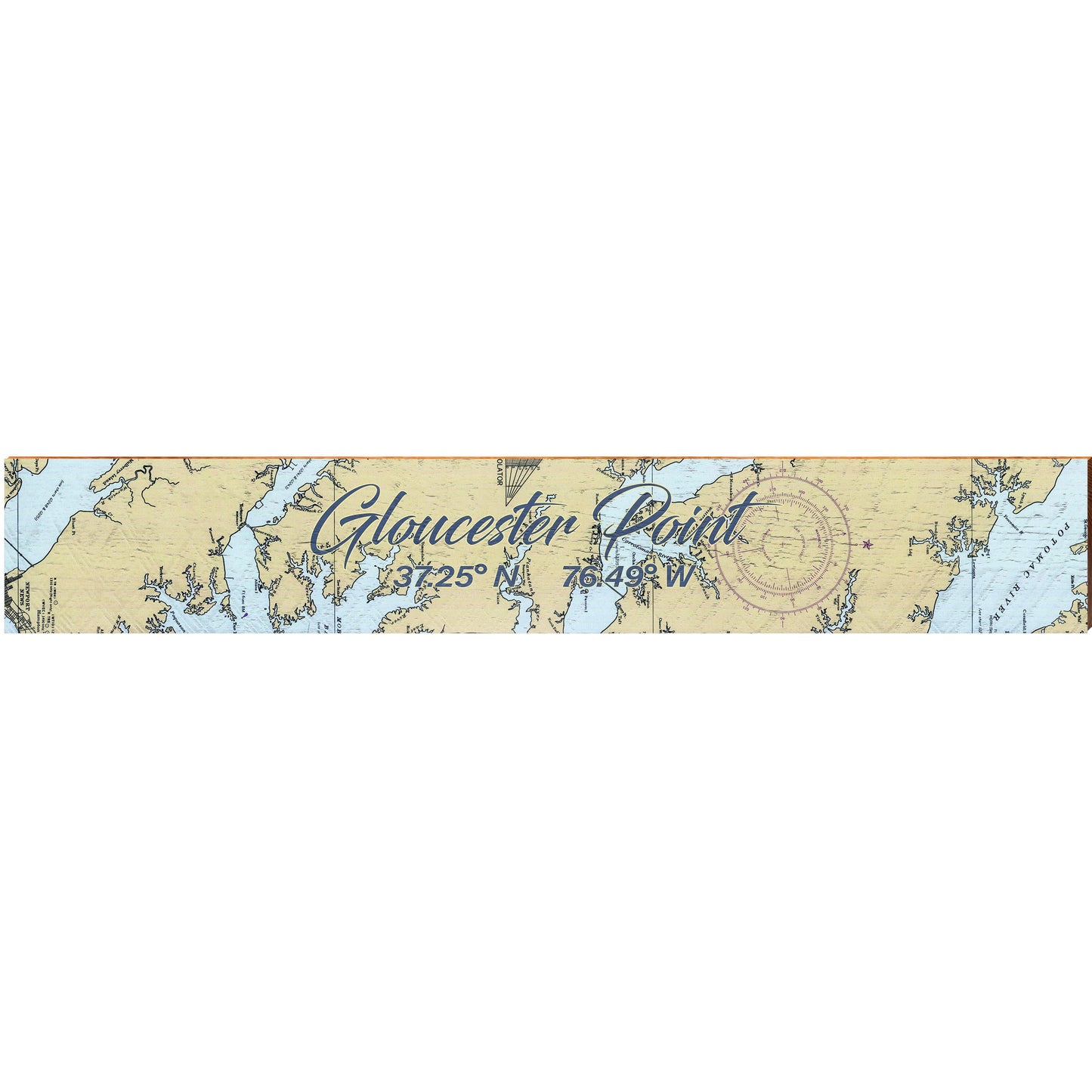 Gloucester Point NOAA Chart Map | Wall Art Print on Real Wood