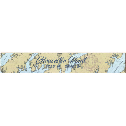 Gloucester Point NOAA Chart Map | Wall Art Print on Real Wood