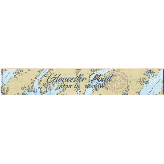 Gloucester Point NOAA Chart Map | Wall Art Print on Real Wood