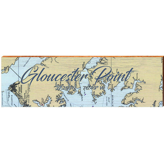 Gloucester Point NOAA Chart Map | Wall Art Print on Real Wood
