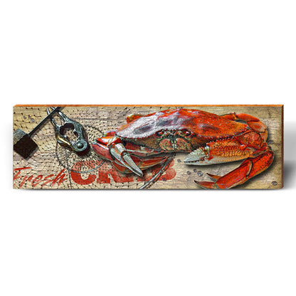 Fresh Dungeness Crab Sign | Wall Art Print on Real Wood