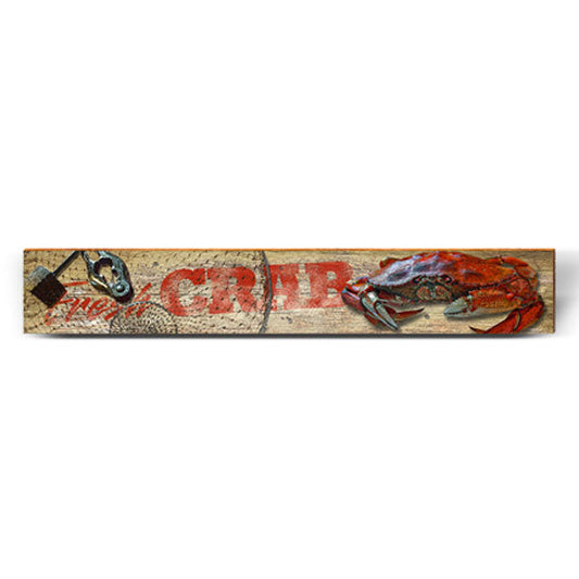 Fresh Dungeness Crab Large Sign | Wall Art Print on Real Wood