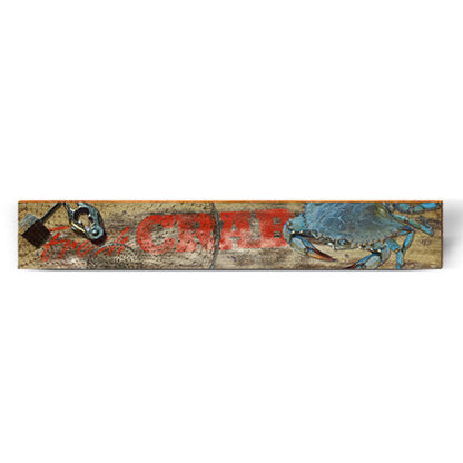 Fresh Blue Crab Large Sign | Wall Art Print on Real Wood