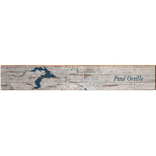 Lake Pend Oreille, Idaho Map Wooden Sign | Wall Art Print on Real Wood