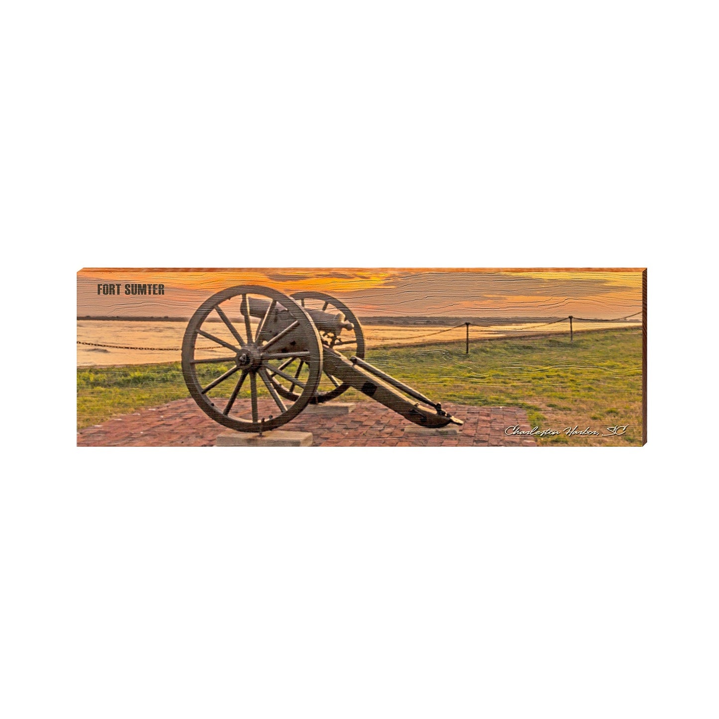 Fort Sumter Cannon Sign | Real Art Print on Wood