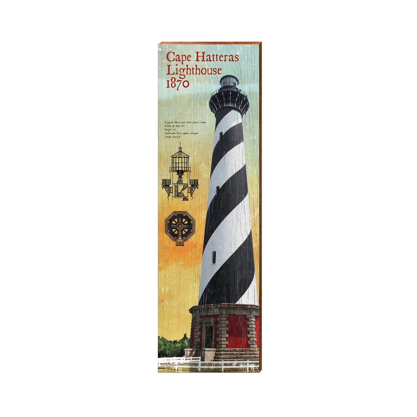 Cape Hatteras Lighthouse | Real Art Print on Wood