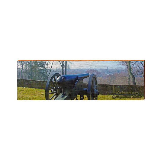 Fredericksburg & Spotsylvania Cannon Sign | Real Art Print on Wood