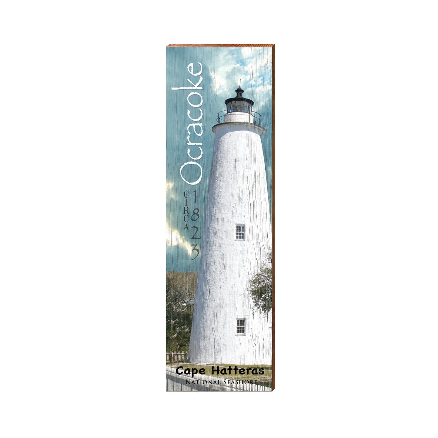 Ocracoke Lighthouse | Real Art Print on Wood