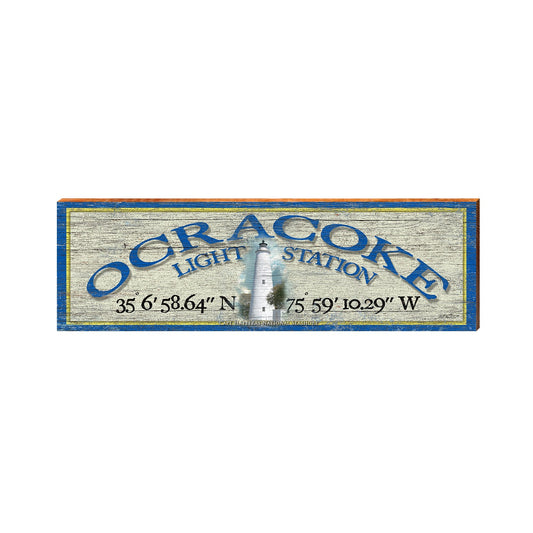 Ocracoke Lighthouse Latitude Longitude | Real Art Print on Wood