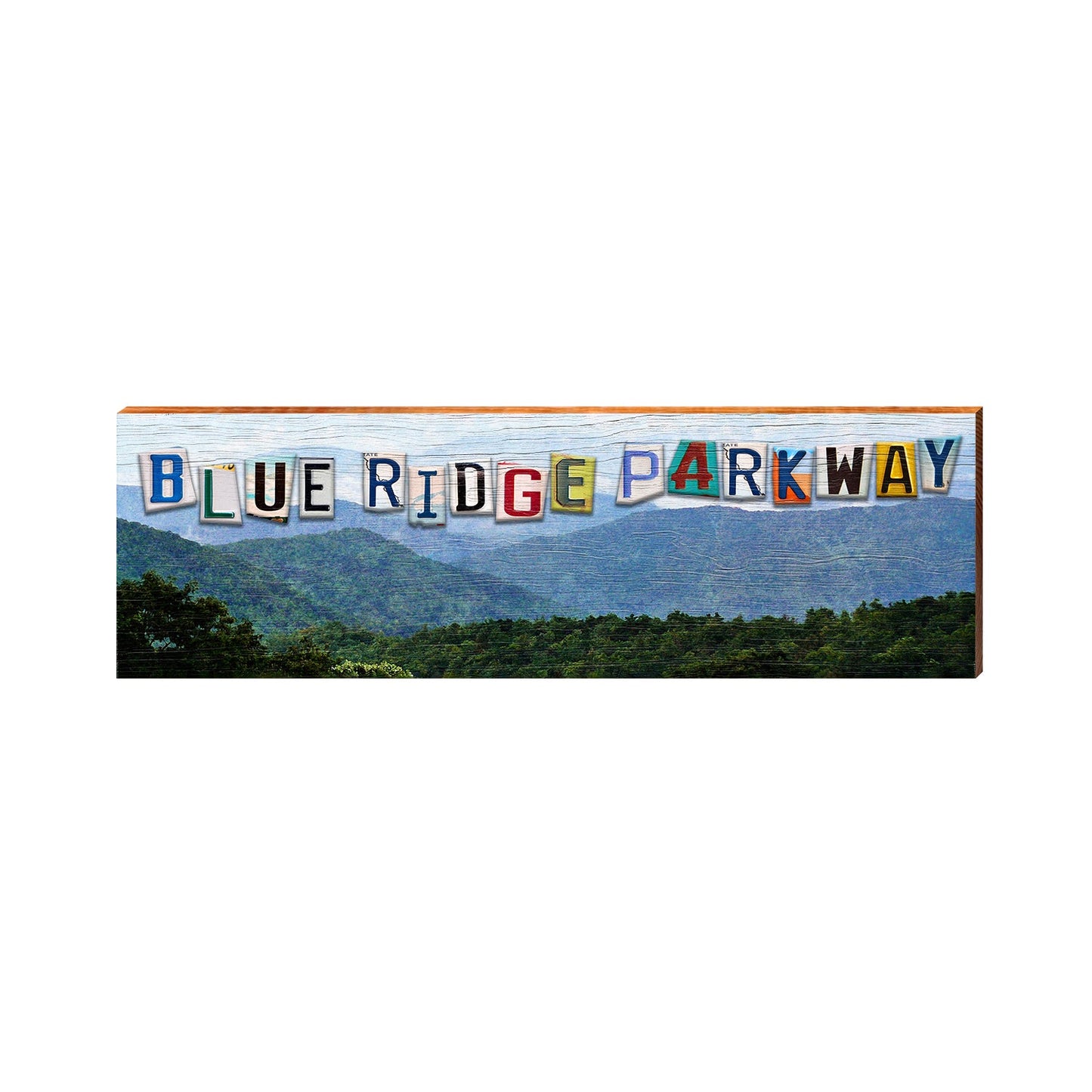 Blue Ridge Parkway Sign | Real Art Print on Wood