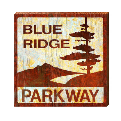 Blue Ridge Parkway Sign | Real Art Print on Wood