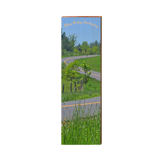 Blue Ridge Parkway Road Sign | Real Art Print on Wood