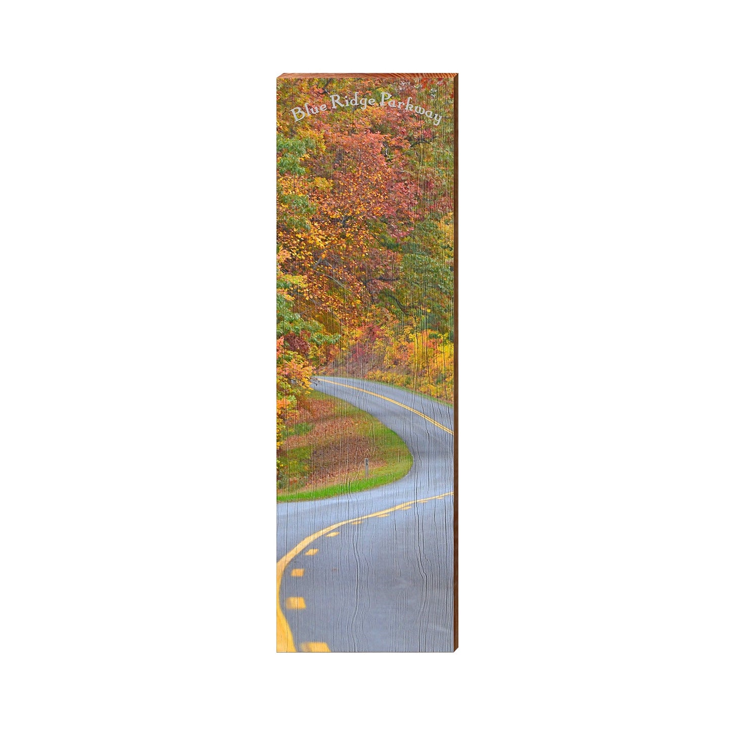 Blue Ridge Parkway Road Sign | Real Art Print on Wood