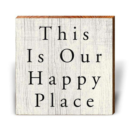 This Is Our Happy Place Saying Wooden Sign | Wall Art Print on Real Wood