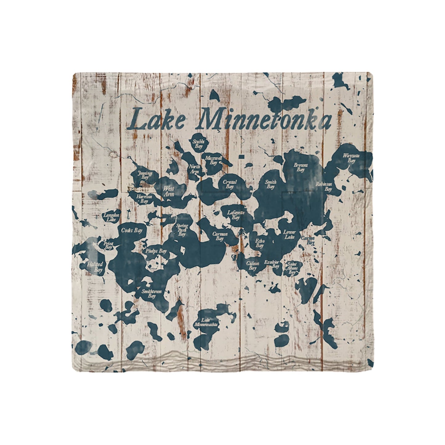 Lake Minnetonka Shabby Map Drink Coaster