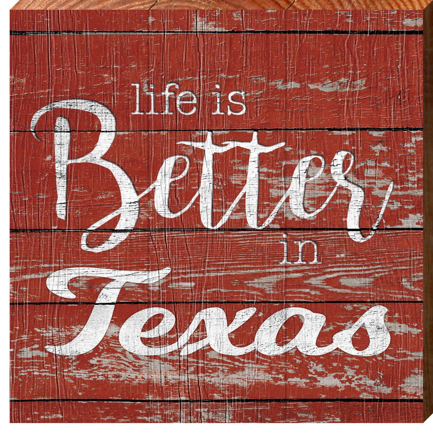 Texas, Life is Better Phrase Wooden Sign | Wall Art Print on Real Wood